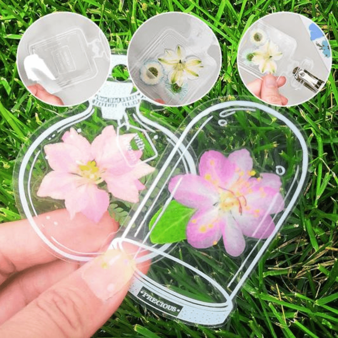 Marque-pages Transparents Floraux Artistiques (Lot de 20 + 10 Offerts)