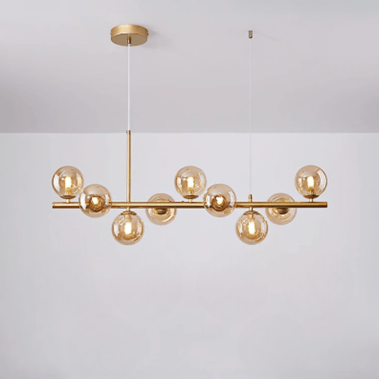 Lustre Doré Raffiné pour Salle à Manger Moderne