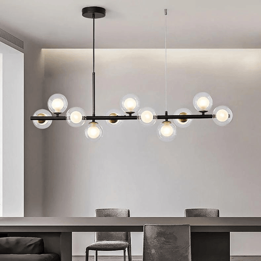 Lustre Noir Élégant pour Salle à Manger Moderne