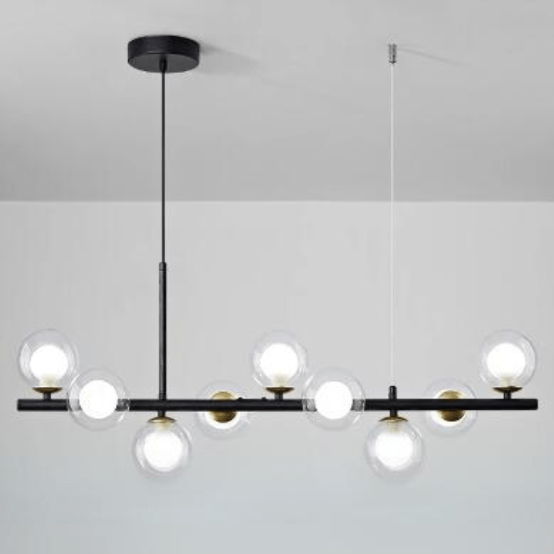 Lustre Noir Élégant pour Salle à Manger Moderne