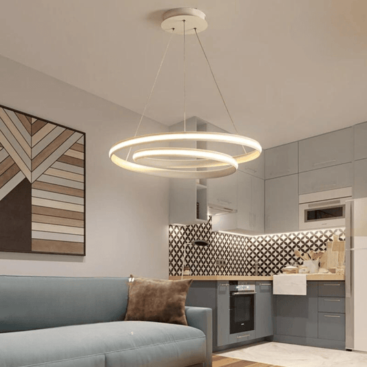 Lustre Salon Design Blanc Minimaliste Circulaire