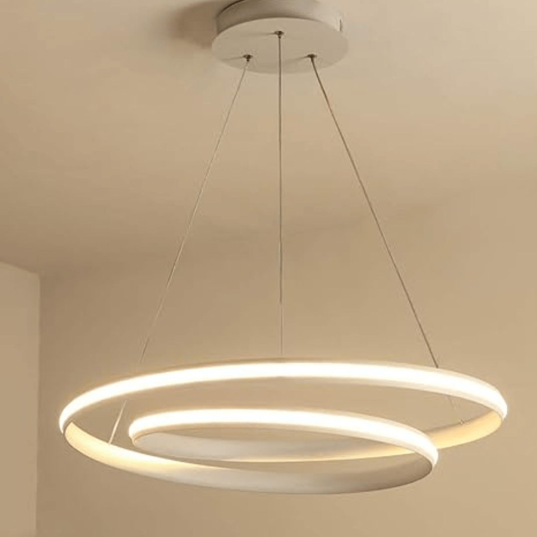 Lustre Salon Design Blanc Minimaliste Circulaire
