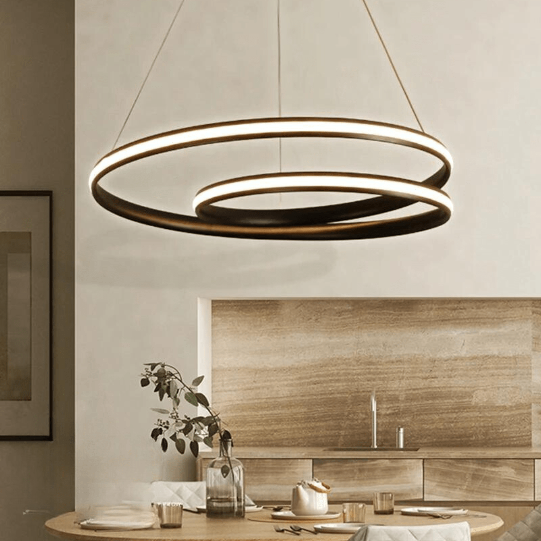 Lustre Salon Design Noir Moderne Circulaire