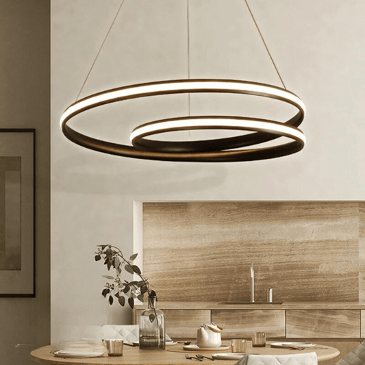 Lustre Salon Design Noir Moderne Circulaire