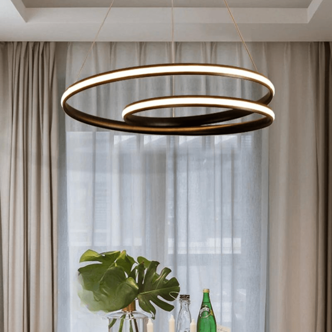 Lustre Salon Design Noir Moderne Circulaire