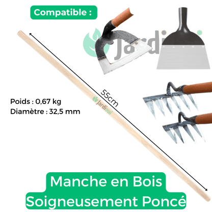Manche Jardioui en Bois Soigneusement Poncé