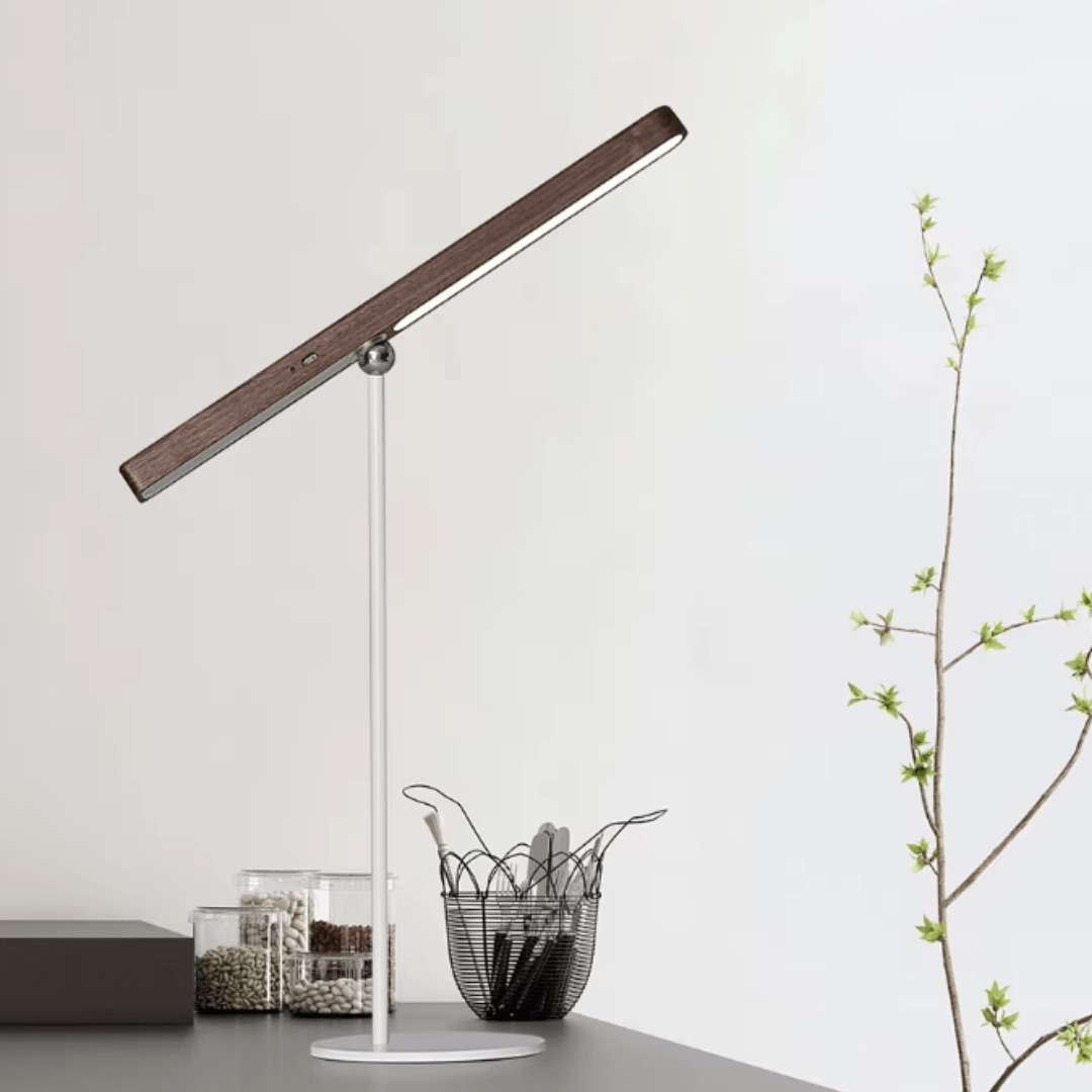 Lampe de Bureau Rechargeable en Bois