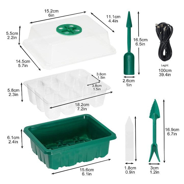 Plateau de culture avec lumière de croissance (Lot de 5)