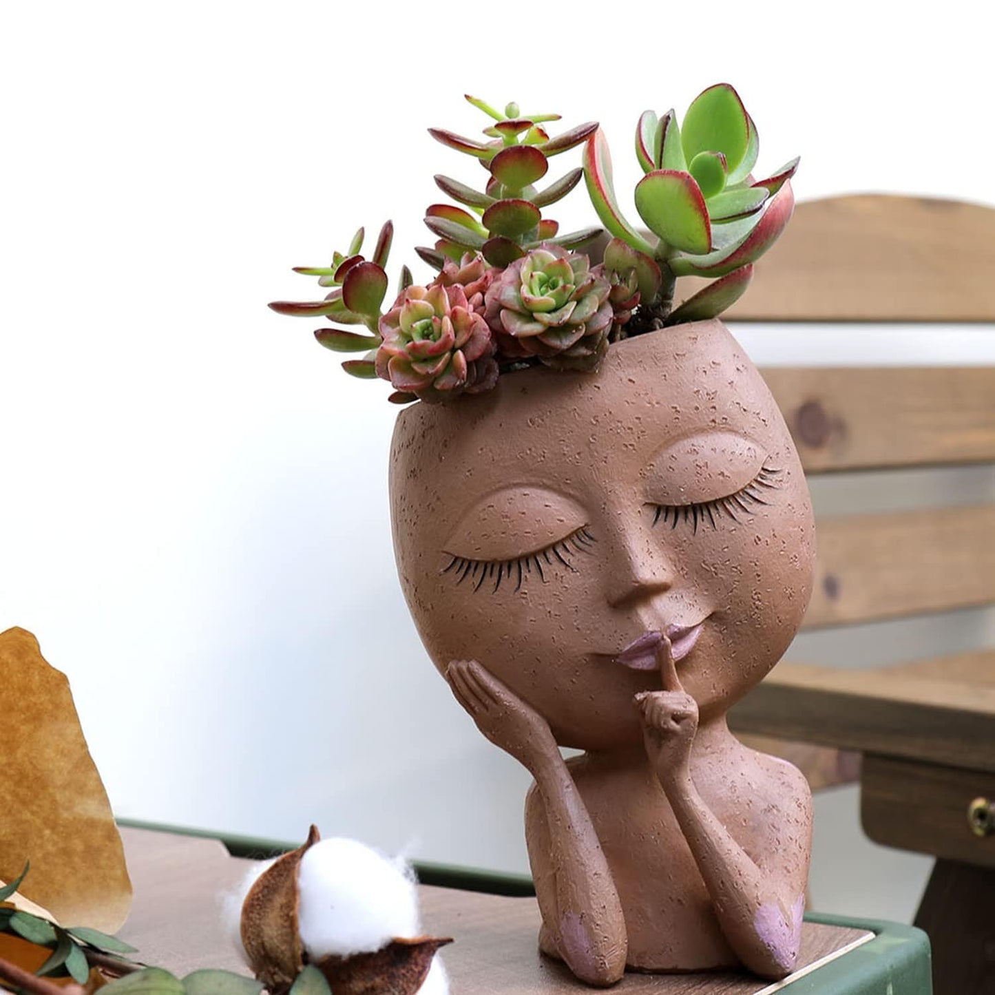 Pot de Fleurs Visage Artistique