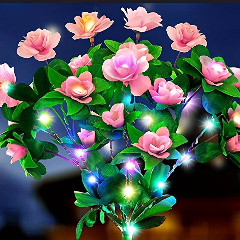 Lampe LED Solaire en Fleurs Artificielles