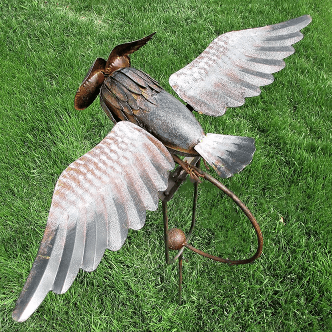 Sculpture d'Oiseaux Balancelle en Métal pour Jardin