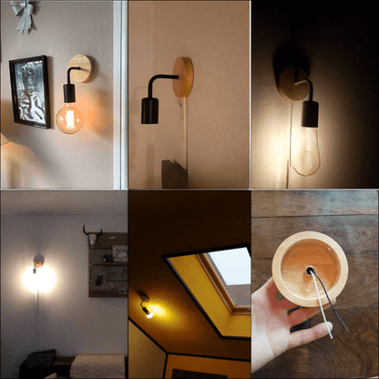 Support de Lampe Mural Rétro-Industriel