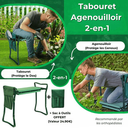 Tabouret Agenouilloir Pliable Multifonction (+Sac à Outils Offert)