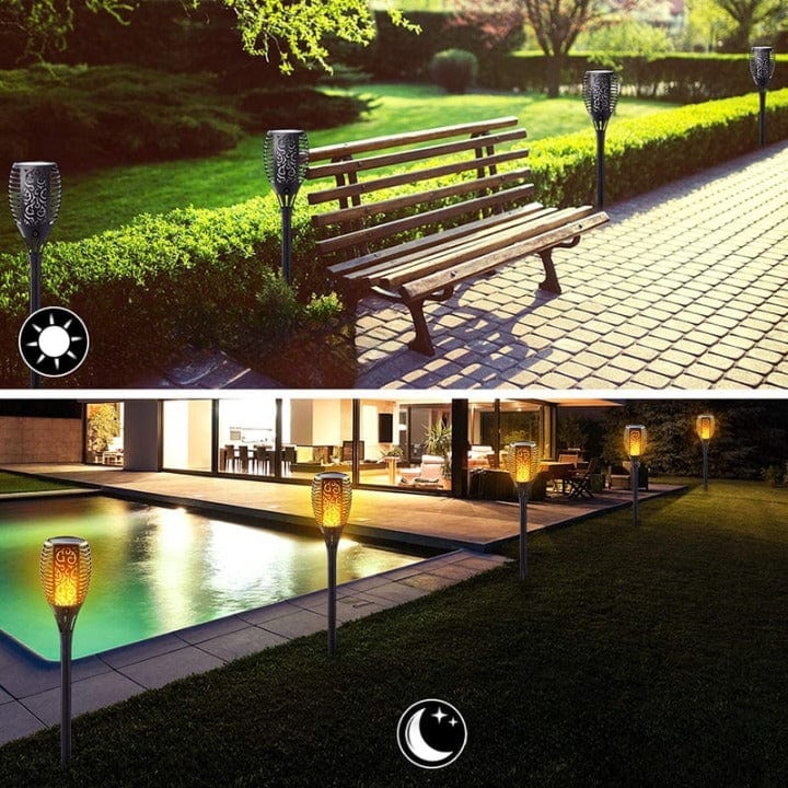 Torche Solaire Effet Flamme Premium