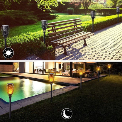 Torche Solaire Effet Flamme Premium
